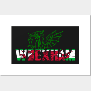 WREXHAM GREEN WELSH FLAG DRAIG GOCH RED DRAGON Posters and Art